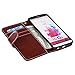 LG G3 Case, LG G3 Flip Case - E LV LG G3 Deluxe PU Leather Folio Wallet Full Body Protection Case Cover for LG G3 with 1 Stylus - Brown
