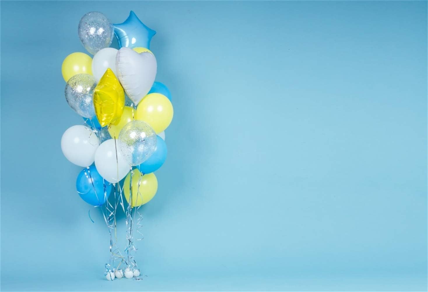 Amazon Com Laeacco 10x8ft Yellow Blue Balloon Bunch Light Blue