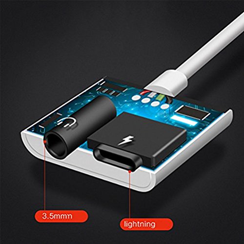 image for Ambrrhty 2 in 1 Lightning Audio +Charger Adapter for iPhone X iPhone 8