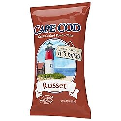 Cape Cod Potato Chips, Russet Kettle Cooked, 7.5