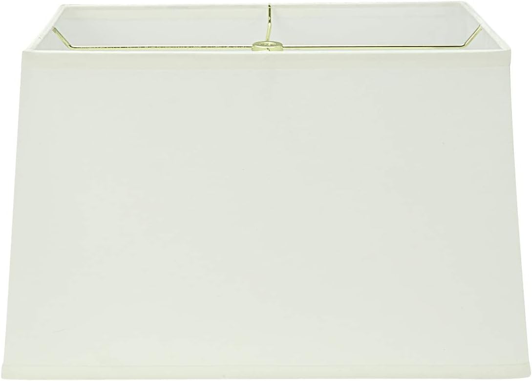 Aspen Creative 36023 Transitional Rectangle Hardback Shape Construction White, Wide, (8" + 14") 16" x 10" Spider LAMP Shade, 16" x 10"