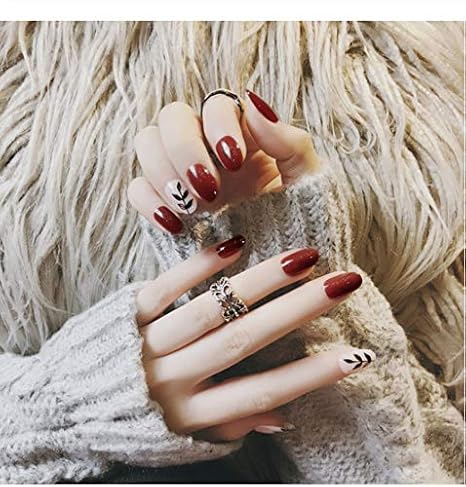 Faux Ongles Ovale Long Artificielle Nail Tips Cerise Rouge