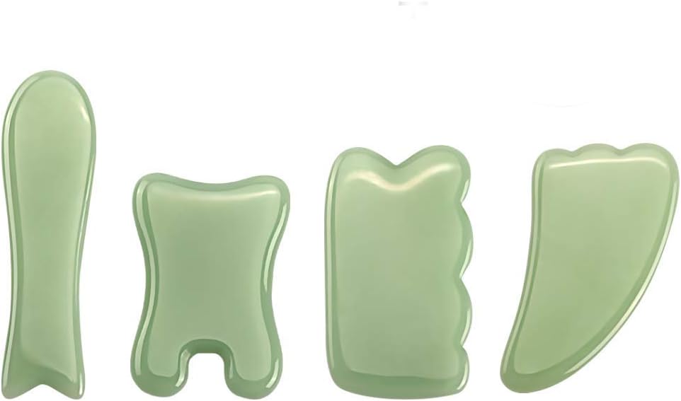 Jade Gua Sha Tool Scraping Board for Face|Stone Gua Sha Tool|Gua Sha Facial Tool| for Back, Arm, Neck and Body| Perfect Tool for Acupuncture Therapy, Trigger Point Treatment and Facial Slimming| Su