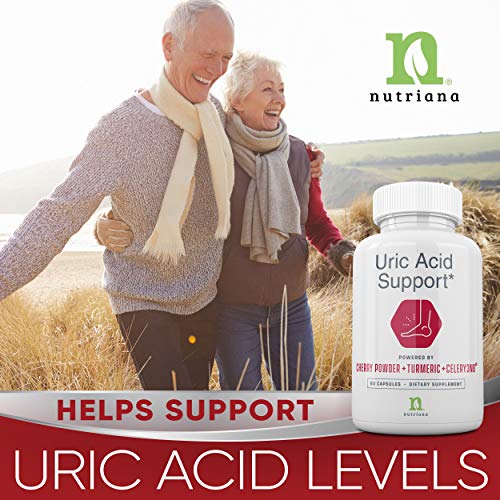 Uric Acid Cleanse Support Tart Cherry Capsules - Tart Cherry Juice Extract 2500 mg with Turmeric and Celery Seed Extract for Joint and Kidney Support - 60 Tart Cherry Concentrate Capsules