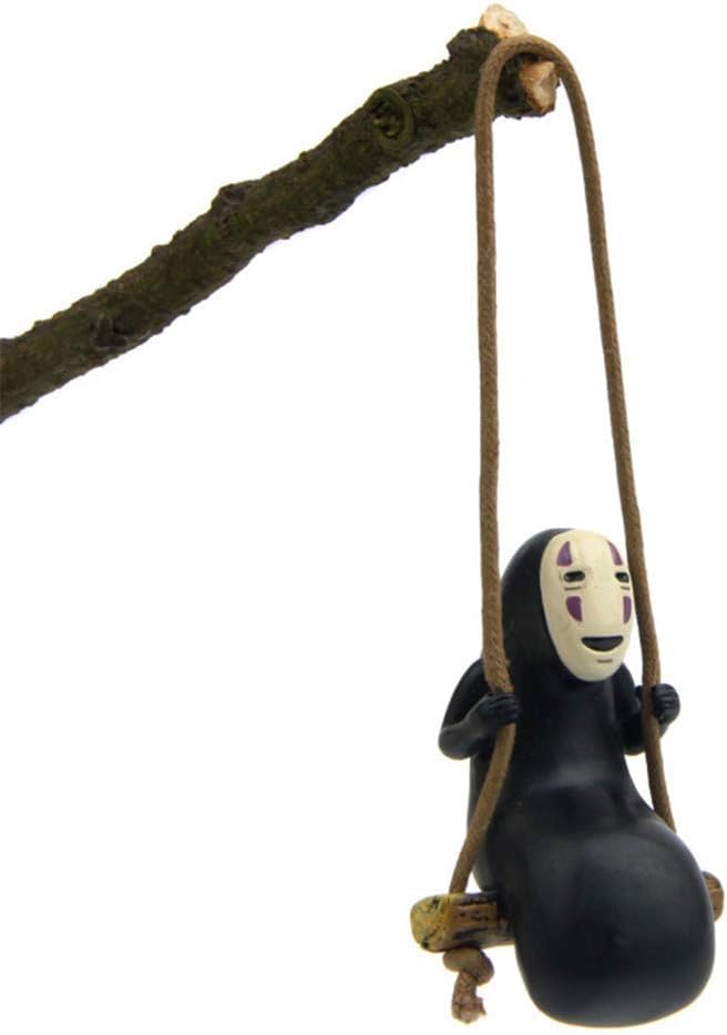 Paul Bec Spirited Away No Face Man Figure Figurines Swing Anime Toy Home Gardening Decor Micro Landscape Decoration Ornaments Resin Crafts Doll