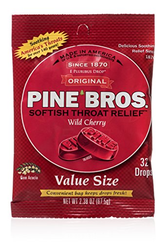 Pine Bros Throat Drops Bag, Wild Cherry, 192 Count