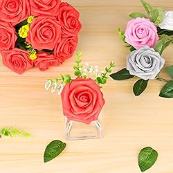 Artificial Flowers 25pcs Real Looking Red Foam Fake