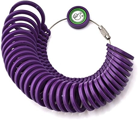 Purple Finger Ring Sizer Measuring Ring-Ring Sizing Finger Size Gauge Set 27Pcs Circle Models Jewelry Sizer Tool-Ring