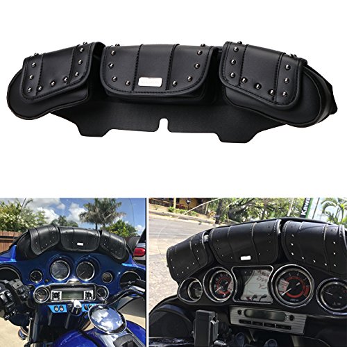 Jade Windshield Bag Saddle 3 Pouch Pocket Fairing For Harley Touring Electra Street Glide Most Motorcycles