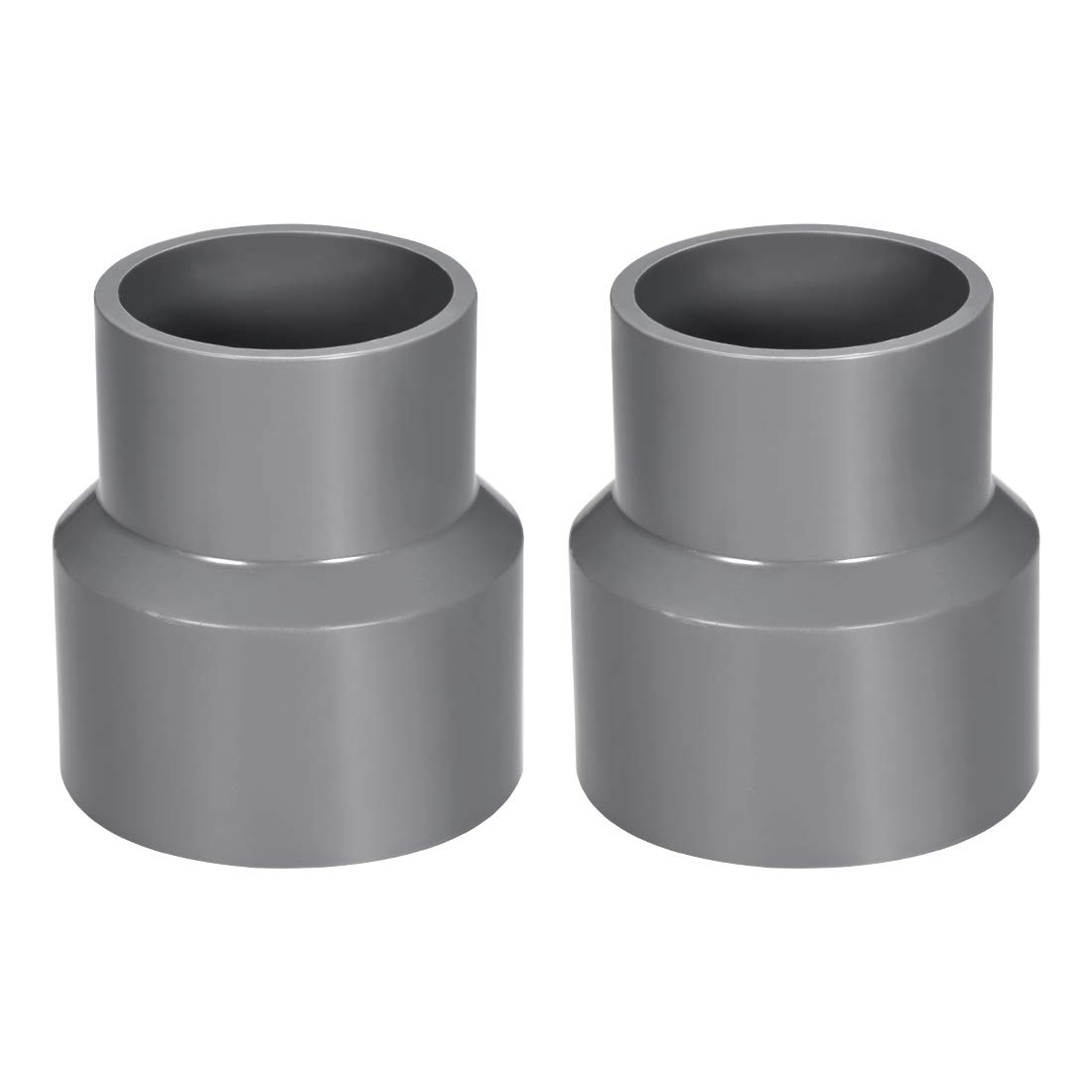 sourcing map PVC DWV Reducing Coupling Schedule 40 Gray 50mm x 63mm Socket 2pcs