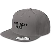 Snapback Hats for Men & Women Custom Hat Personalized Text Flat Bill Baseball Cap