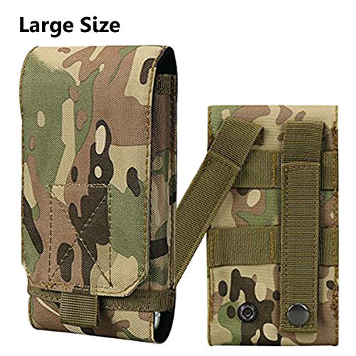 IronSeals 2 Pack Tactical Molle Phone Holster Pouches, Universal Belt Waist Bag for iPhone 13 Pro Max/13 Pro/13/13 Mini/12 Pro Max/12 Pro/12/11 Pro Max/11/X/8 Plus, Samsung S21/S20/S10/S9/S8, Size L - Thumbnail 7