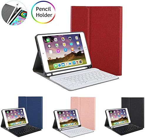 iPad Mini 5 2019 Release Keyboard case with Pencil Holder, Flip Folio Magnetic Kickstand Smart Cover with Detachable Bluetooth Keyboard for New iPad Mini 5th Gen (iPad Mini 5 2019 Release, Black)
