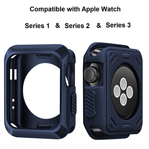 iitee Apple Watch Case, 42mm Universal Slim Rugged Protective TPU iWatch Case for Apple Watch Series 3 Series 2 Series 1 - Midnight Blue