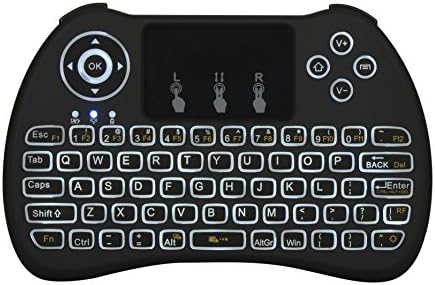 JOYO H9 Professional Backlit Handheld Wireless Mini keyboard with Touch for Android TV ,keyboard and Mouse combos 5.5×0.6×3.6 inch (BLACK)