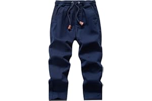 WIYOSHY Boys' Solid Color Drawstring Elastic Waist Chino Pants