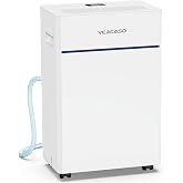 VEAGASO Dehumidifier for Basement, 28 Pints, 2000 Sq.Ft, 38dB Sleep mode | 38dB quiet sleep mode, auto-defrost for cold basements, drain hose included, 3 modes, 24H timer, ideal for bedroom &amp; basement