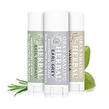 Therapeutic Intensive Lip Repair Treatment Balm With Gentle Aromatherapy 3 pak - Herbal Infused, BPA And Paraben Free, non GMO, All Natural Earl Grey/Vanilla/Basil Rosemary 3 Pak, Ora's Amazing Herbal
