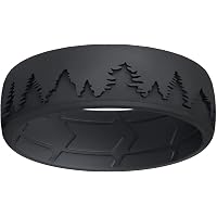 ROQ Silicone Wedding Rings For Men - Comfort Fit Rubber Bands Multi-Pack Colors