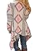 Cardigans for Women with Aztec Drape Irregular Front Hem Fashion Print 3/4 Long Sleeve