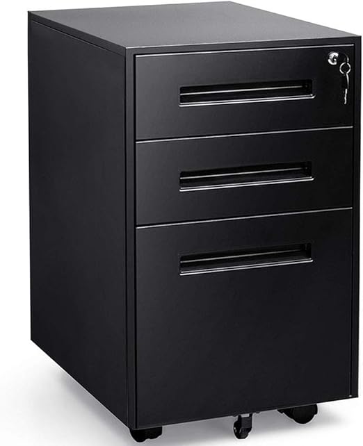 Black Modern 5 Drawer Mobile Lateral File Cabinet On Casters Lateral File Cabinets