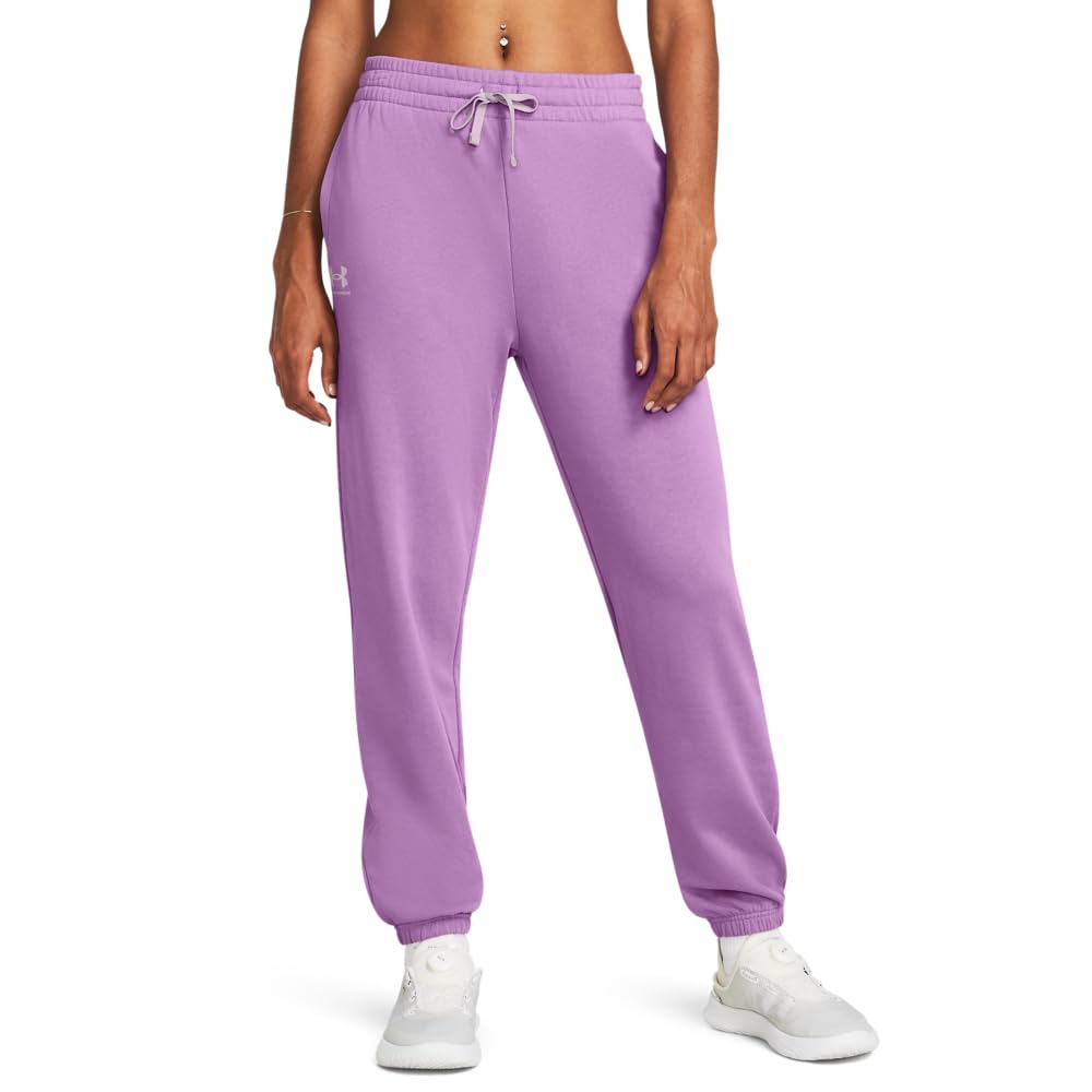 Under Armour Womens Rival Terry Joggers, (560) Provence Purple / / White, XX-Large Image