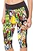 Timemory Womens Printed GYM Athletic Workout Capri Leggings Running Tights