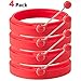 HOMIEHOME Nonstick Silicone Egg Rings Pancake Mold 4 Pack - Red