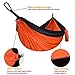 Gold Armour Camping Hammock - USA Brand Single Parachute Hammock (2 Tree Straps 10 Loops/20 ft Included) Lightweight Nylon Portable Adult Kids Hammock, Best Camping Accessories Gear (Orange/Black)