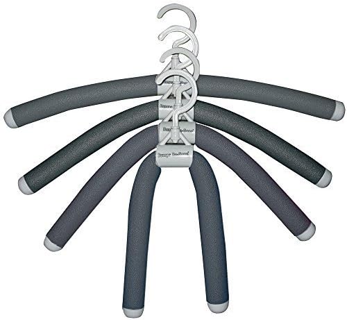 Bumps Be Gone 21in XL Bendable Foam Hangers Gray 04-Pack Luxury Living by Luxury Living