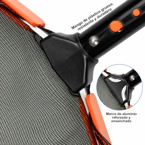 KGC 17.5" (44 cm) Pool Leaf Collector, Stable Net Pool Cleaning with Extra Large Net, Pool Dustpan without Telescopic Bar, Compatible with All Commercial Telescopic Bars