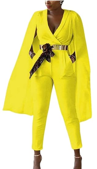 yellow cape jumpsuit