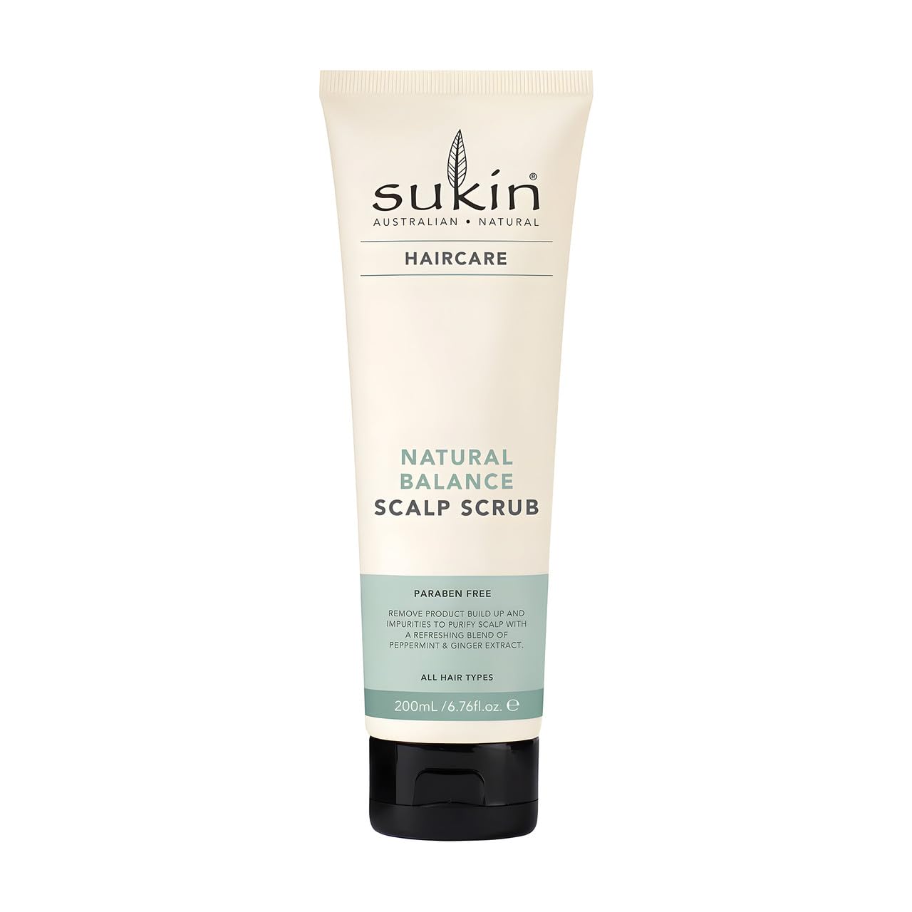 Sukin Natural Balance Scalp Scrub 200ml - removes product build up and impurities with - with Peppermint & Ginger Extract; cruelty free & vegan friendly.