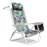 South Bay Board Co. Premium Beach Chair – Luxurious & Comfortable Suspension Seating, Folding Outdoor Chairs with 3 Position Lay Flat Reclining Mechanism – Perfect for The Beach, Camping, Hiking