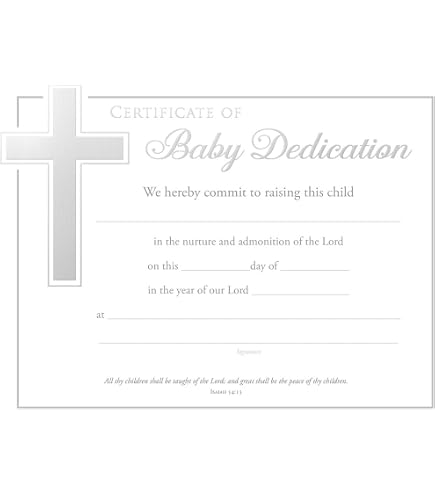 Baby Dedication Certificate - Premium, Pearl Foil Embossed - Import It All