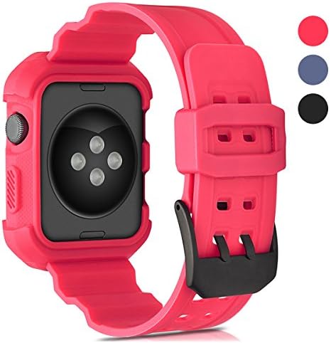 For Apple Watch Band 42mm Silicone - Robust Protective Resilient Shock Sport Band for Apple Watch Series 3 Series 2 Series 1 Sport Edition 42mm