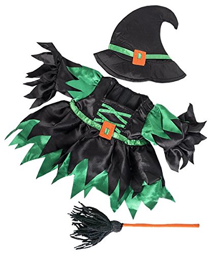 WITCH HALLOWEEN TEDDY BEAR OUTFIT CLOTHES WITH HAT AND BROOMSTICK TO FIT 15" 16" 39CM BUILD A BEAR FACTORY BEARS