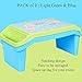 NNEWVANTE Lap Desk for Kids with Storage Portable Children's Table for Homework or Reading Breakfast Bed Tray Child Art Plastic Stackable Table, Pack of 2 : Blue and Light Green …