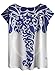 futurino Women's Tribal Elephant Print Short Sleeve Tops Casual Tee (S, Blue)
