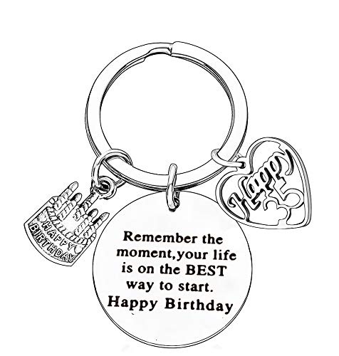 Happy Birthday Gifts Women Keychains Teen Girls Keyrings Jewellery Presents For Mum Grandmother (35th Heart)