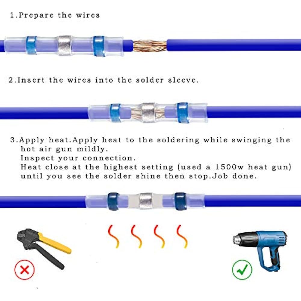 120PCS Solder Seal Wire ConnectorsWaterproof ConnectorsElectrical