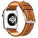 Mkeke Compatible with Apple Watch Band 38mm 40mm Genuine Leather iWatch Bands Vintage Brown