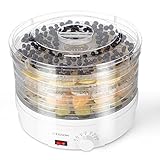 Flexzion Dehydrator for Food Fruit - Electric Food Saver Fruit Dehydrator Preserver Dry Fruit Dehydration Machine with 5 Stackable Tray ()