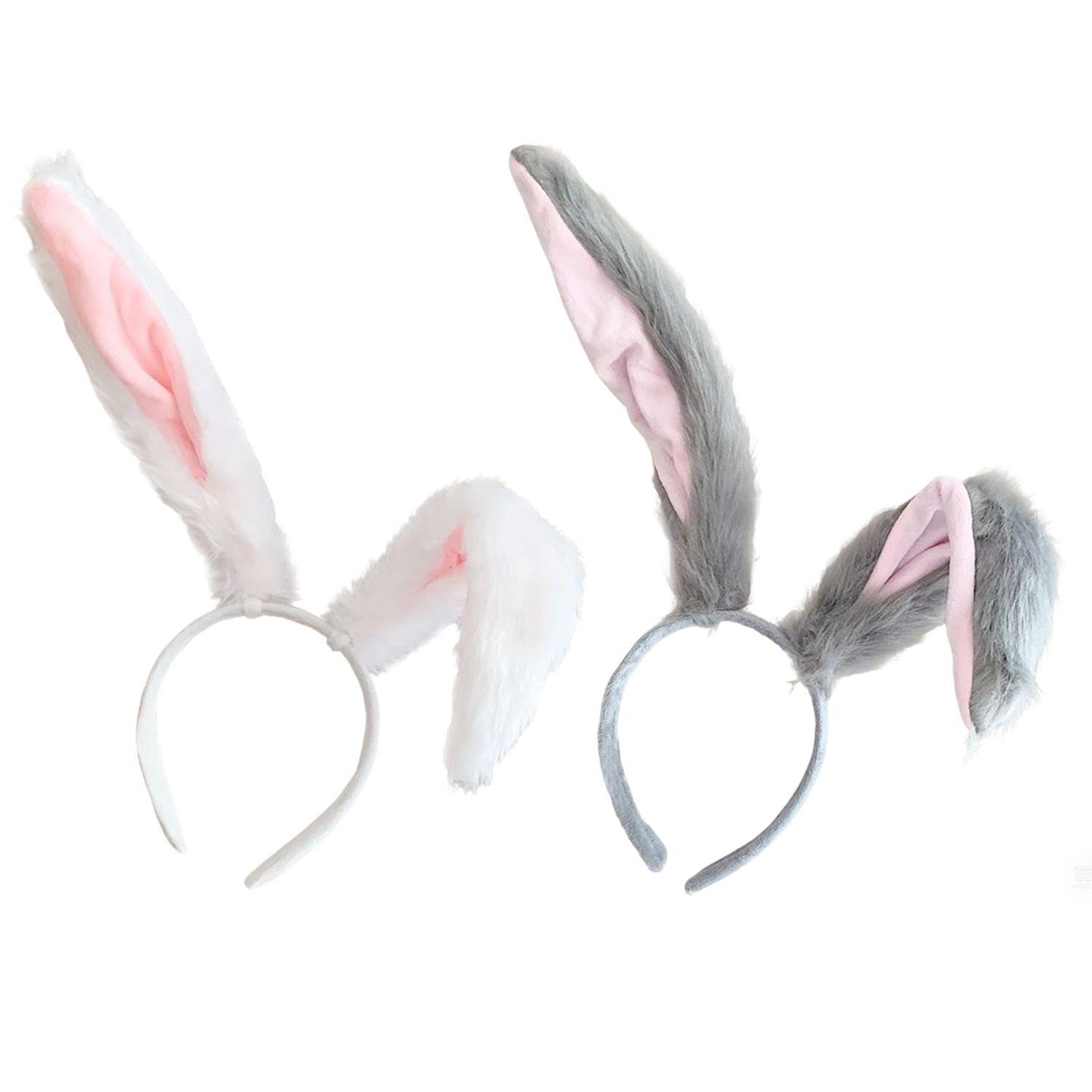 HINFHI 2 Pieces Of Rabbit Ear Headband, Cute Plush Headband, Photo Props, Costume Accessories.