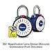 Master Lock Padlock, Standard Dial Combination Lock with Magnification Lens, 2-1/8 in. Wide, Assorted Colors, 1588D