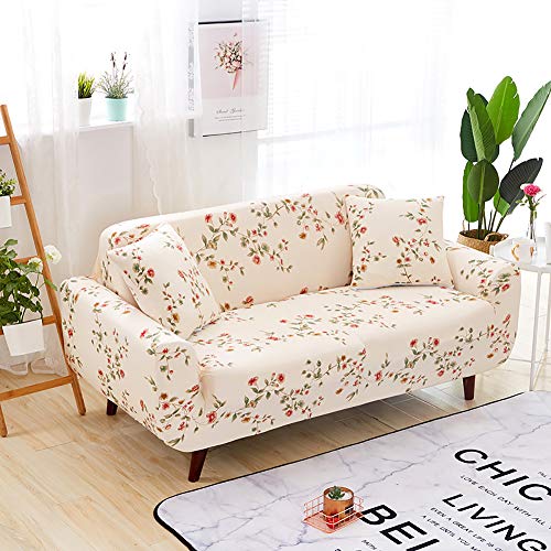 Jaoul All Cover Printing Elegant Floral High Stretch Sofa Slipcover Furniture Protector for 3 seat Cushion Couch with Two Pillow Cases, Flower Vine, Sofa-3 Seater