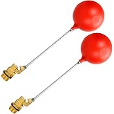 YajuPavilion 3/4 Inch float valve for water tank，water trough float valve | water float valve| Automatic Water Level Control for Water Tanks| Automatic stock tank | With 6 Inch Float Ball(2-Pack)