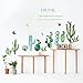 Removable Pastoral Fresh Creative DIY Plant Cactus Wall Stickers Flower with Butterfly Peel & Stick Wall Decals for Girls Bedroom Nursery Room Dormitory Living Room Wall Corner Home Walls Decoration