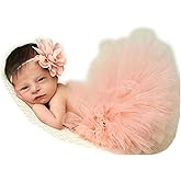 Vomdrok Newborn Photography Props Girl Tutu Skirt Headdress Photoshoot Princess Costume Girl Photo Outfit Tutu Skirt Headband