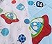 J-pinno Cute Cartoon Planet Spaceship Rocket Printed Twin Comforter Lightweight Cotton Throw Blanket for Kid's Bedroom Decoration Gift